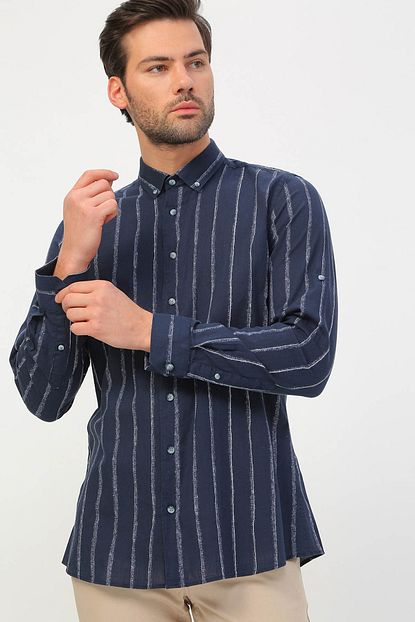 Fabrika Erkek Lacivert Gomlek 504395766 Boyner Trendyol