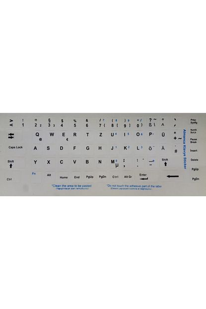 Brs Almanca Seffaf Klavye Etiketi Cikartma Harf Sticker Seffaf Trendyol