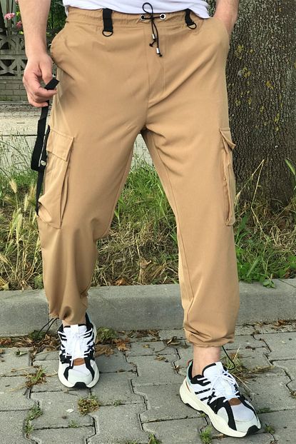 Dacollection Erkek Acik Kahverengi Parasut Kargo Pantolon Trendyol