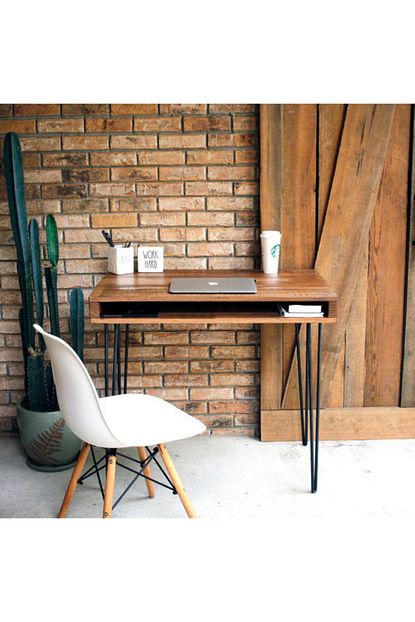 Worldwooden Ahsap Calisma Masasi Ceviz Renk Ahsap Laptop Masasi Ofis Masasi Trendyol