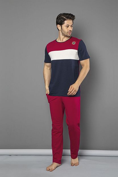 Siyah Inci Kisa Kollu Pamuklu Likrali Pijama Takim Trendyol
