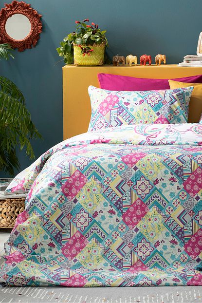 English Home Floral Boho Pamuk Tek Kisilik Nevresim Takimi 160x220 Cm Mor Trendyol