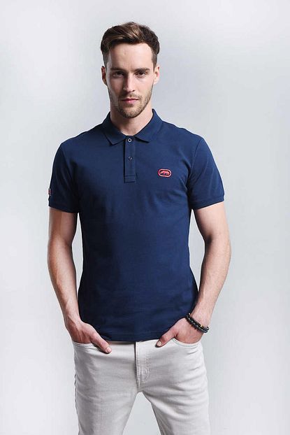 Ecko Unltd Lacivert Erkek Baskili Polo Yaka T Shirt Polo Tee Trendyol