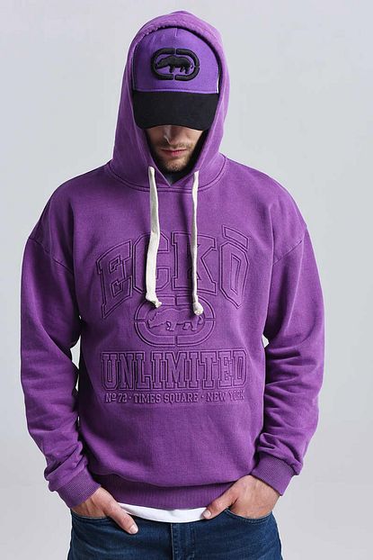 Ecko Unltd Mor Erkek Baskili Kapusonlu Sweatshirt Seattle Hoodie Trendyol