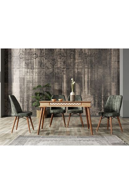 Kaykolsan Home Mutfak Masasi Takimi 1 Masa 4 Sandalye Ahsap Torna Ayak Emp 03 Trendyol