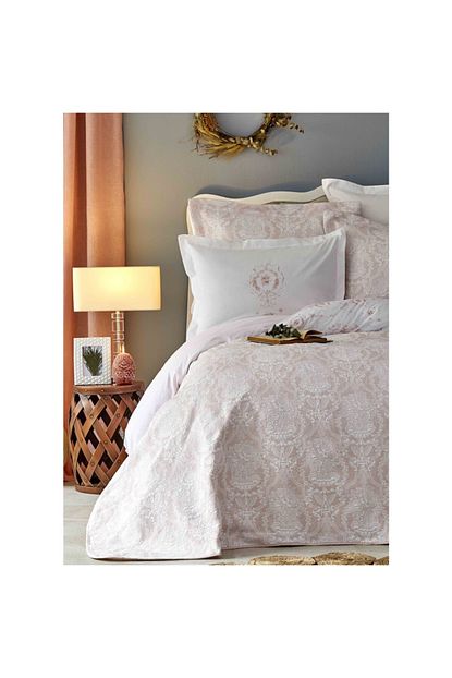 Karaca Home Quatre Deluxe Pudra Nevresim Takimi Ve Yatak Ortusu Seti Trendyol