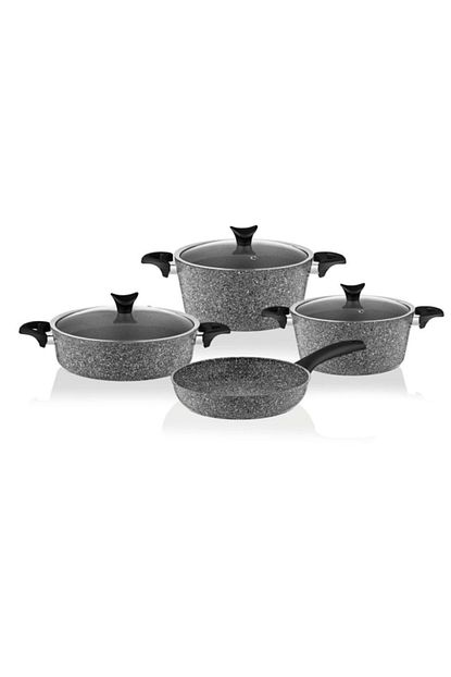 Tac Master Cook 4 Lu 7 Parca Granit Tencere Seti Gri Trendyol