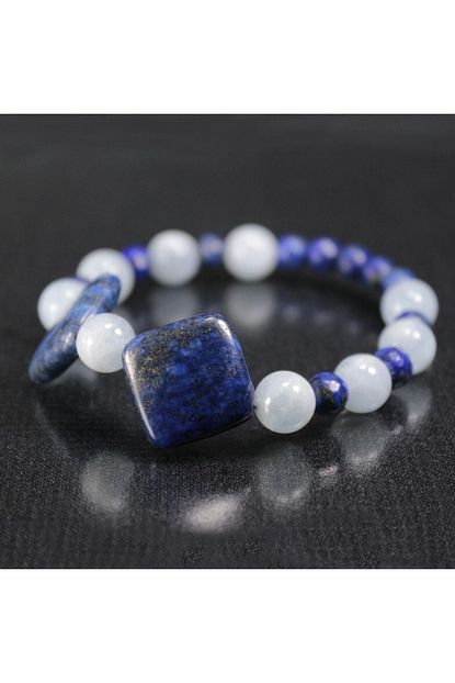 Ilgin Dogal Tas Taki Akuamarin Lapis Lazuli Tasarim Bileklik Trendyol