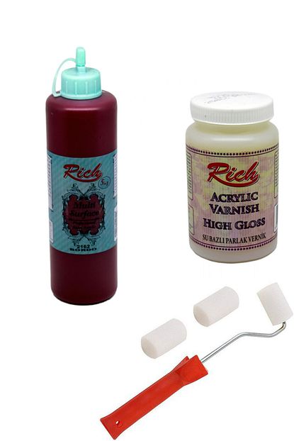 Rich Zafer Sanat 3 Lu Boya Seti Multi Surface Bordo 500cc Parlak Vernik 250cc Rulo Firca Trendyol