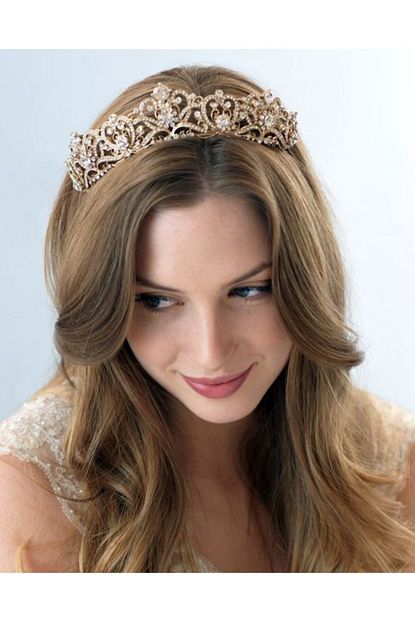Hidden Botanics Vintage Altin Renkli Gelin Taci Kina Taci Barok Tiara Trendyol
