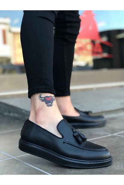 Boa Ba0005 Bagciksiz Yuksek Taban Siyah Klasik Puskullu Corcik Erkek Ayakkabi Trendyol