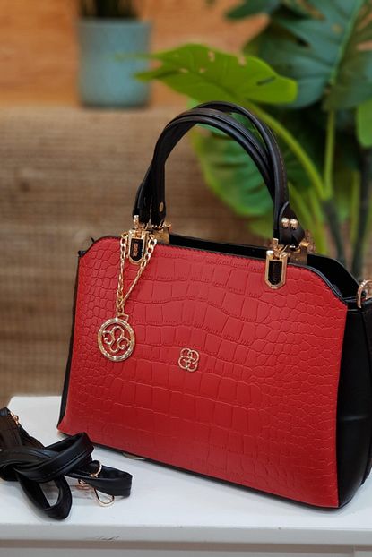 Limoya Bags Merry Kirmizi Siyah El Ve Omuz Cantasi Trendyol