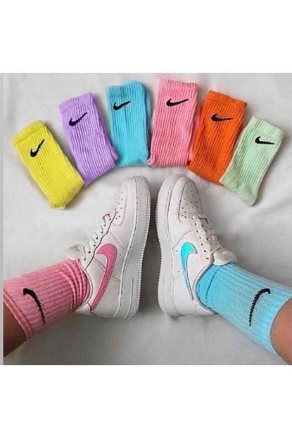 Behken Nike Renkli Spor Coraplar 7 Li Paket Trendyol