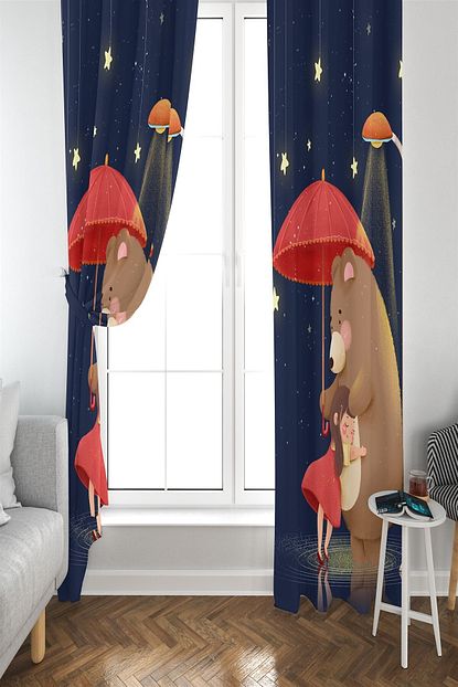Mekta Home Cocuk Odasi Bebek Odasi Cizgi Film Fon Perde 2 Kanat Mkt 032 Trendyol