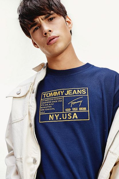 Tommy Hilfiger Erkek Gold Embroidery Logo T Shirt Dm0dm07848 Trendyol