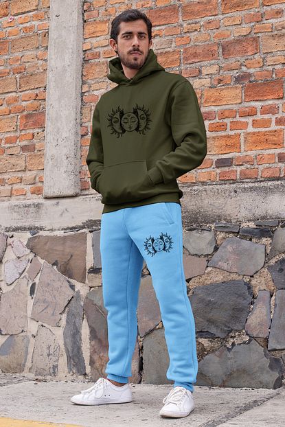 Angemiel Wear Acan Gunes Erkek Esofman Takimi Yesil Kapsonlu Sweatshirt Mavi Esofman Alti Trendyol