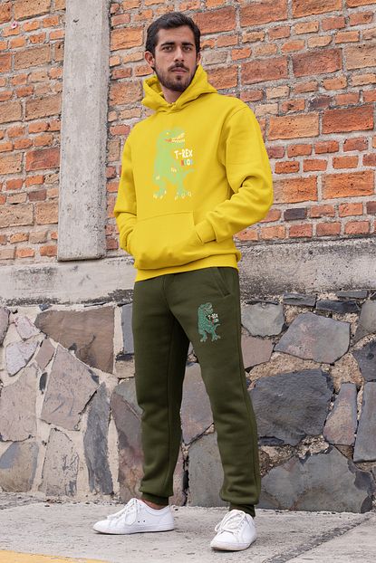 Angemiel Wear Neon Trex Erkek Esofman Takimi Sari Kapsonlu Sweatshirt Yesil Esofman Alti Trendyol