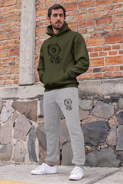 Angemiel Wear Kizildereli Tarzi Ay Erkek Esofman Takimi Yesil Kapsonlu Sweatshirt Gri Esofman Alti Trendyol