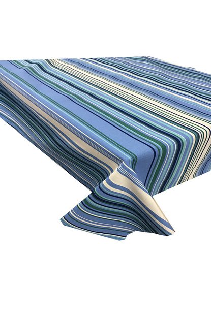 Zeren Home Mavi Duz Cizgi Desenli Duck Dertsiz Masa Ortusu 130 X 160 Cm Trendyol