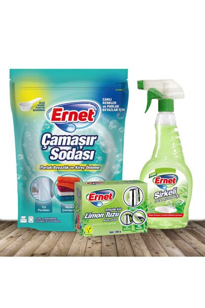 Ernet Camasir Sodasi Sirkeli Temizleyici Limon Tuzu 3 Lu Set Trendyol