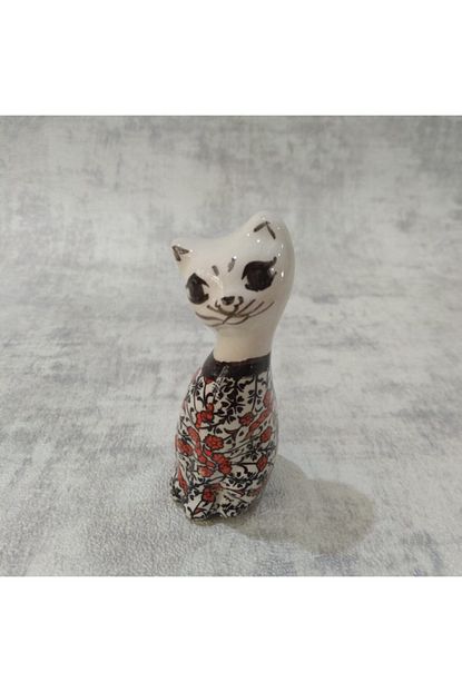 nakkas seramik dekoratif minik kedi biblo klasik desen