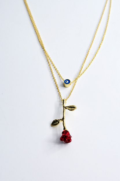Loviyan Gul Figurlu Gold Kolye Trendyol