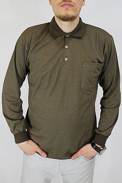 Tanis Giyim Erkek Kahverengi Polo Yaka Uzun Kollu Cepli T Shirt Trendyol