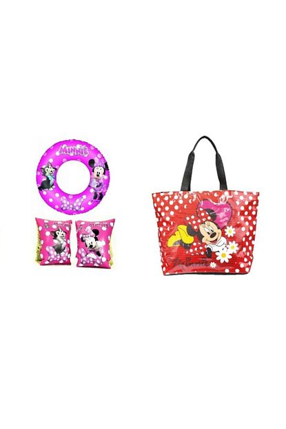 Minnie Mouse Lisansli Deniz Ve Havuz Cocuk Can Simidi Ve Kolluk Yuzme Seti Lisansli Cocuk Plaj Cantasi Trendyol