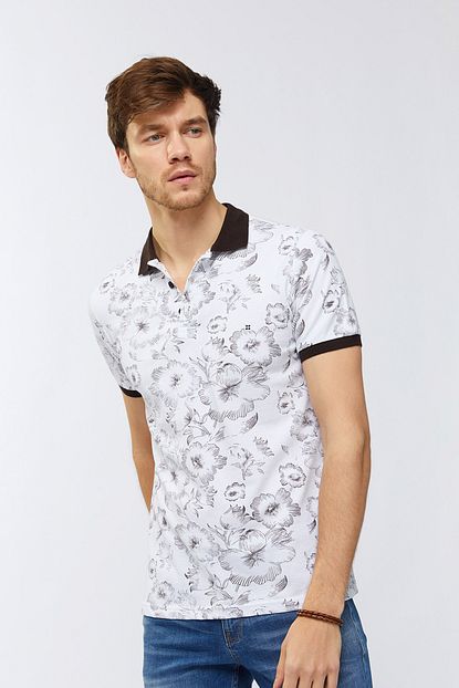 Avva Erkek Beyaz Polo Yaka Baskili T Shirt A91s1053 Trendyol