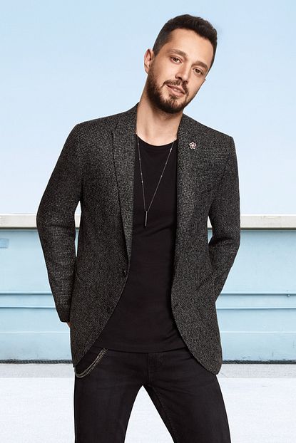 Avva Erkek Siyah Kurtagzi Yaka Armurlu Slim Fit Torba Cepli Ceket A92y4007 Trendyol