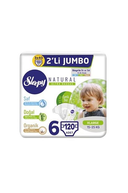 Sleepy Natural Bebek Bezi Ikili Paket Jumbo 6 Numara 20x2x 3 Paket 120 Adet Trendyol