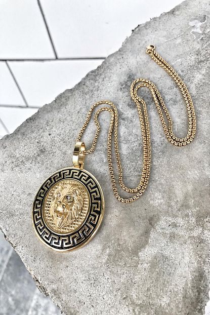 Takikrali Aslan Model Kararmaz Celik Gold Erkek Kolye Trendyol