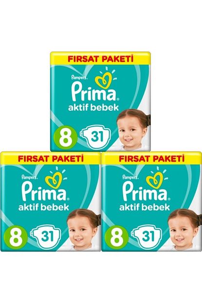 Prima Aktif Bebek 8 Numara Xxl 31 Adet 3 Lu Set Trendyol