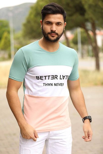 Nesrinden Yazili Cagla Yesili Erkek T Shirt Trendyol
