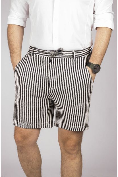 Berm Collection Lacivert Cizgili Erkek Sort Bermuda Brms206so0205 Trendyol