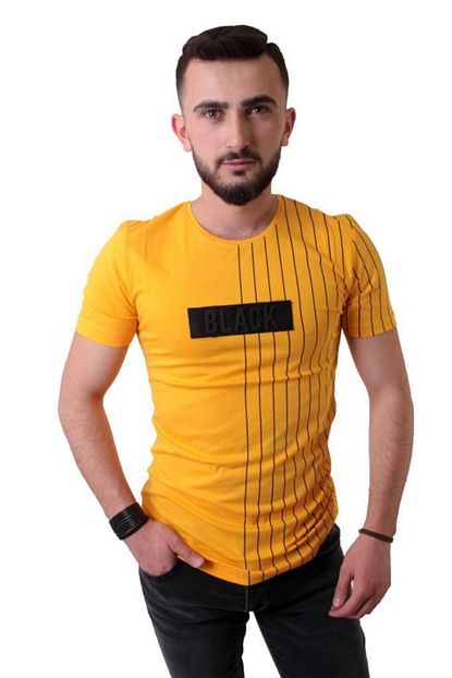 Stil Kombin Erkek Jack Smith Black Baskili Sifir Yaka Tisort Trendyol