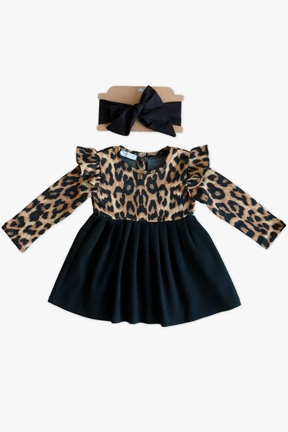 Parla Kids Leopar Desenli Elbise Takim Trendyol