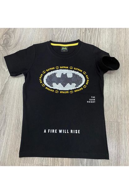 Kali Erkek Cocuk Siyah Donen Pullu Batman T Shirt Trendyol