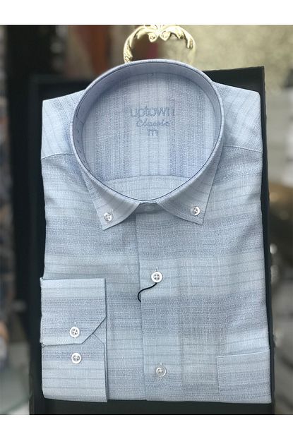 Uptown Erkek Gomlek Uzun Kollu Cepli Cizgili Trendyol