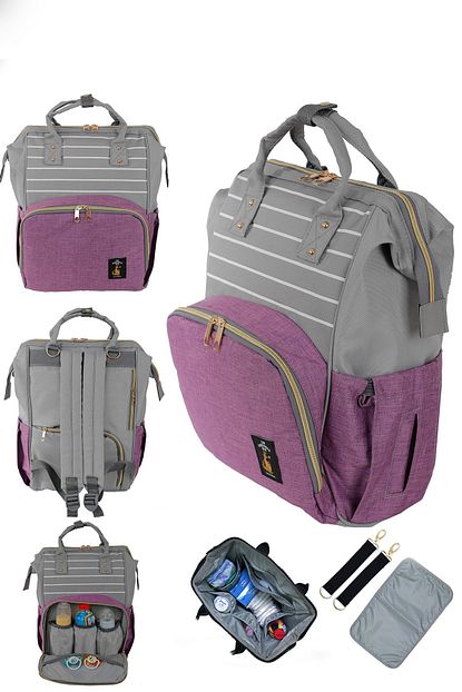The Kangaroo Bag Luxury Anne Bebek Bakim Sirt Cantasi Mor Gri Kb 015900 Trendyol