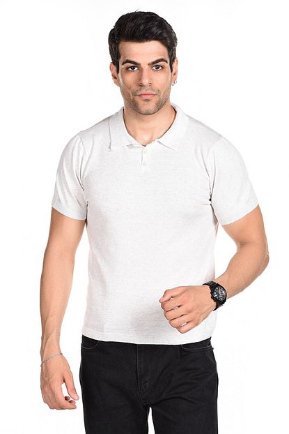 Trist Star Buz Gri Erkek Penye Pamuklu Polo Yaka Yazlik Triko Kazak Trendyol