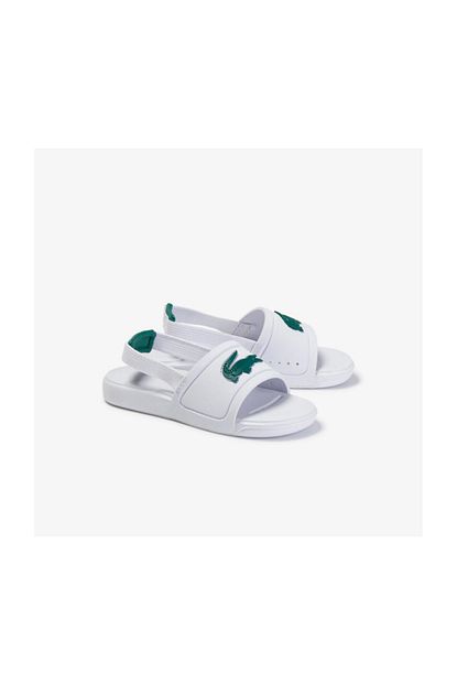 Lacoste L 30 Slide 120 1 Cui Cocuk Beyaz Yesil Sandalet Trendyol