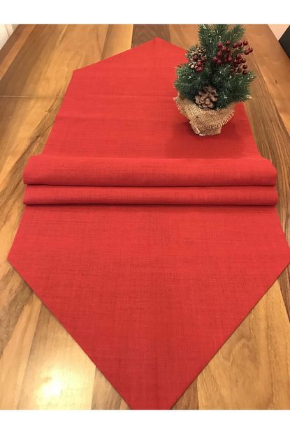 Treekitchen Kirmizi Keten Runner Trendyol