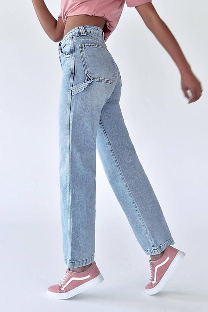 Addax Kadin Acik Kot Rengi Bol Paca Jean Pantolon Pn6431 Png Adx 0000021036 Trendyol