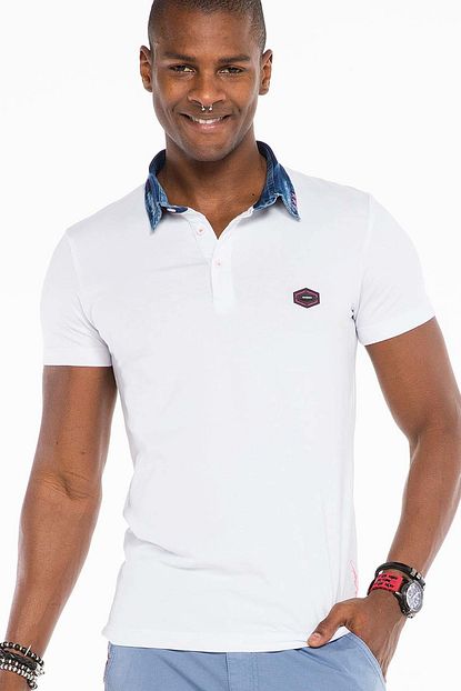 Cipo Baxx Cl474 Polo Yaka Slim Fit Duz Beyaz Erkek Tisort Trendyol