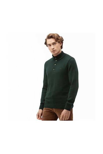 Lacoste Erkek Bogazli Yesil Triko Kazak Trendyol