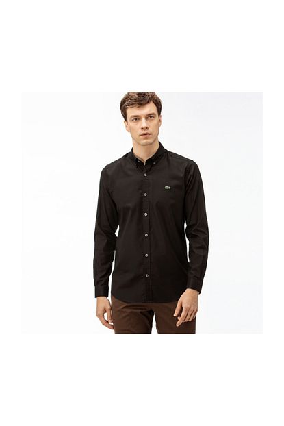 Lacoste Erkek Slim Fit Siyah Gomlek Ch2041 Trendyol