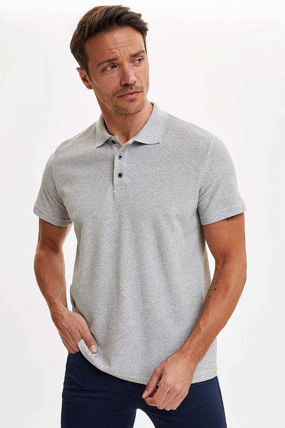 Defacto Erkek Gri Polo Yaka Kisa Kollu Regular Fit T Shirt R3438az 20sm Gr110 Trendyol