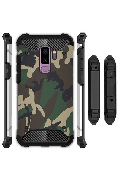 Cupcase Samsung Galaxy S9 Plus Kilif Desenli Sert Korumali Zirh Tank Kapak Asker Deseni Trendyol