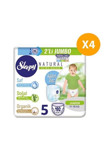 Sleepy Natural Kilotlu Bebek Bezi Ikili Paket 5 Numara 24x2x 4 Paket 192 Adet Trendyol